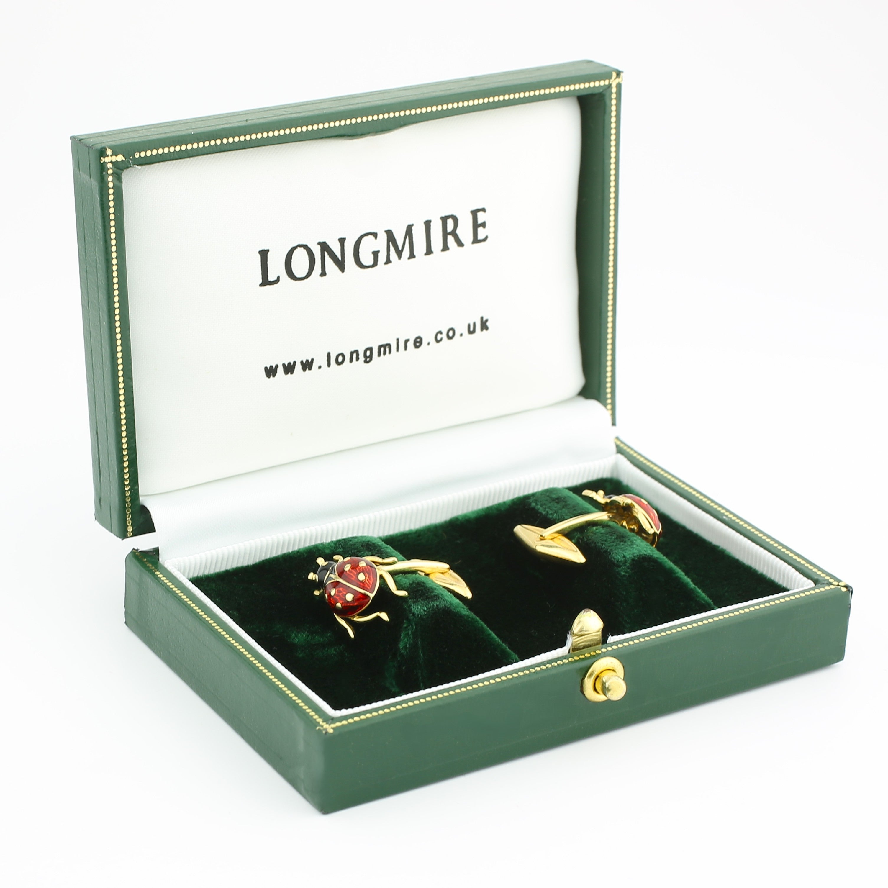 ladybird petite 18ct yellow gold cufflinks - boxed