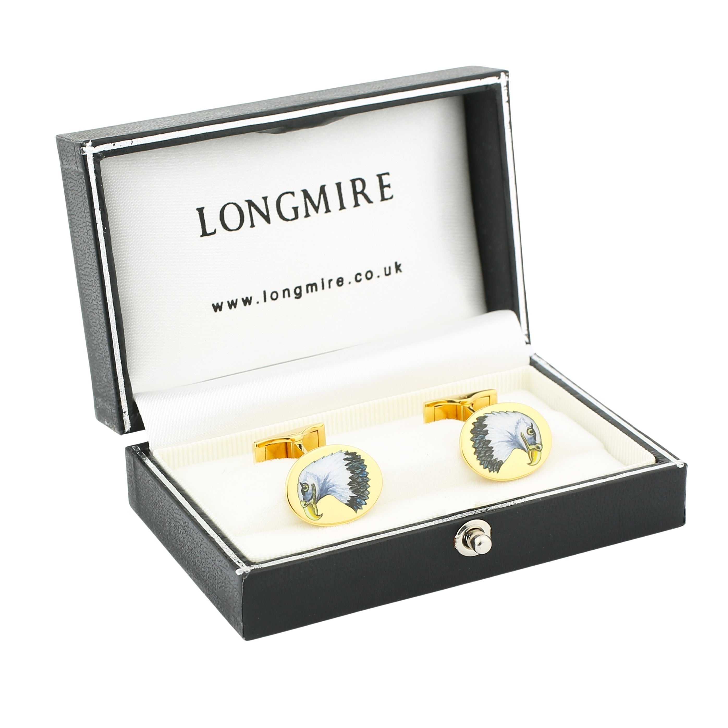 AMERICAN EAGLE 18ct YELLOW GOLD CUFFLINKS - boxed