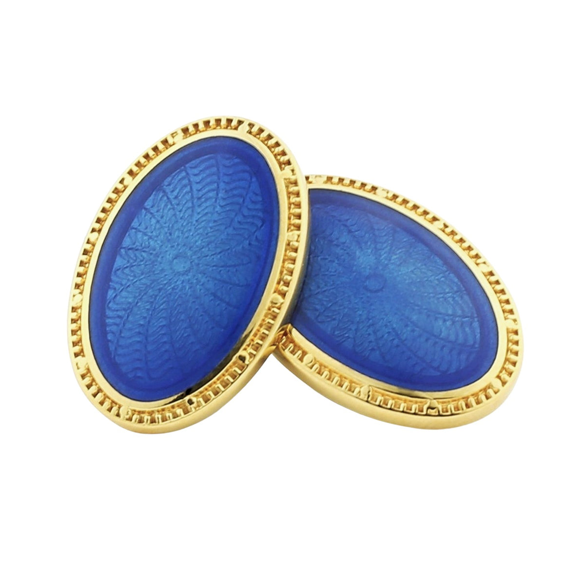 BLUE ENAMEL 18CT YELLOW GOLD CUFFLINKS - main
