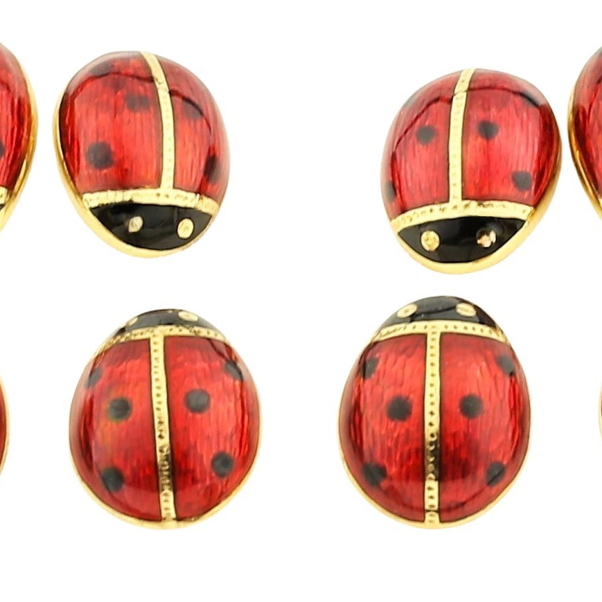 ladybird/bug dress set 18ct yellow gold - boxed