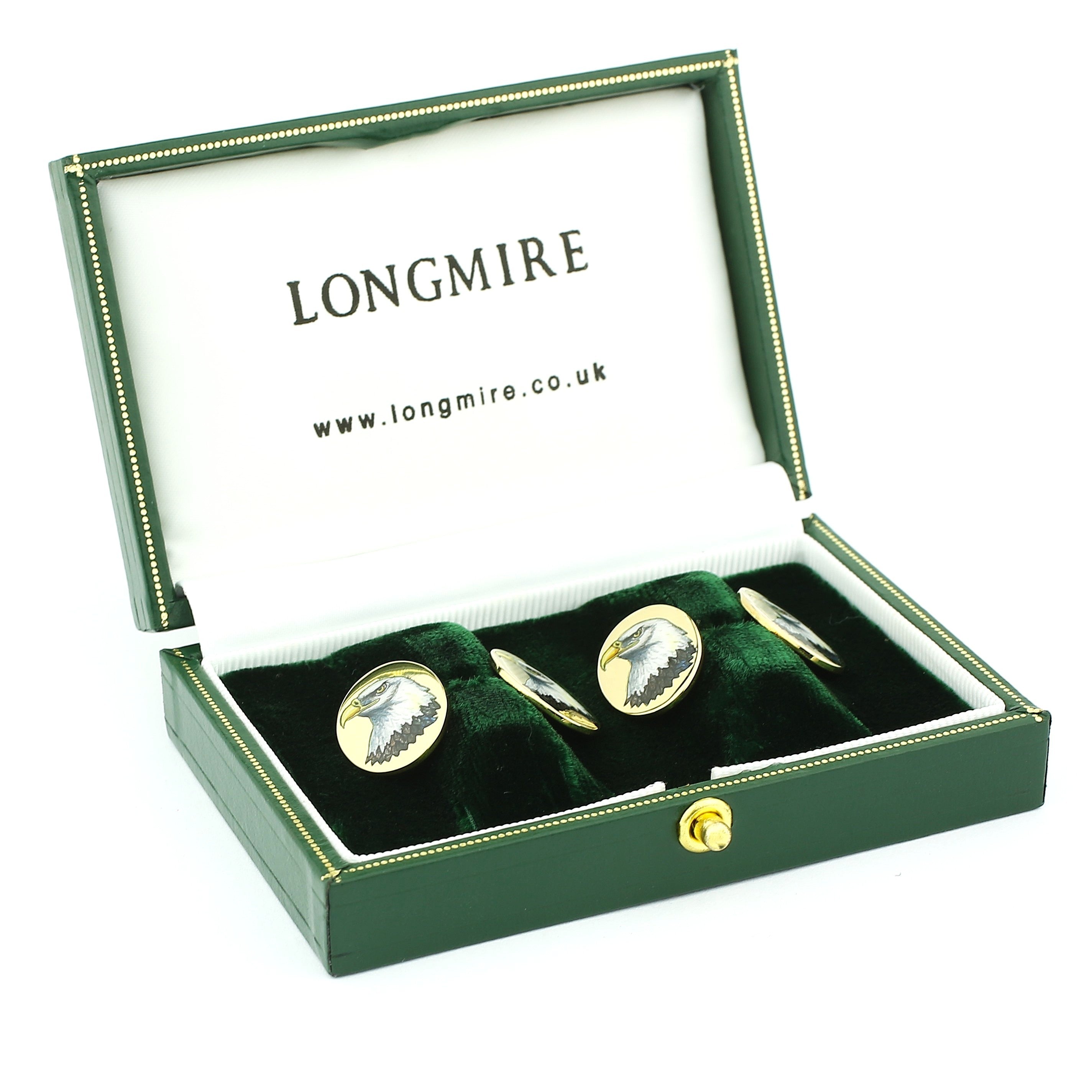 AMERICAN EAGLE 18ct YELLOW GOLD CUFFLINKS - boxed