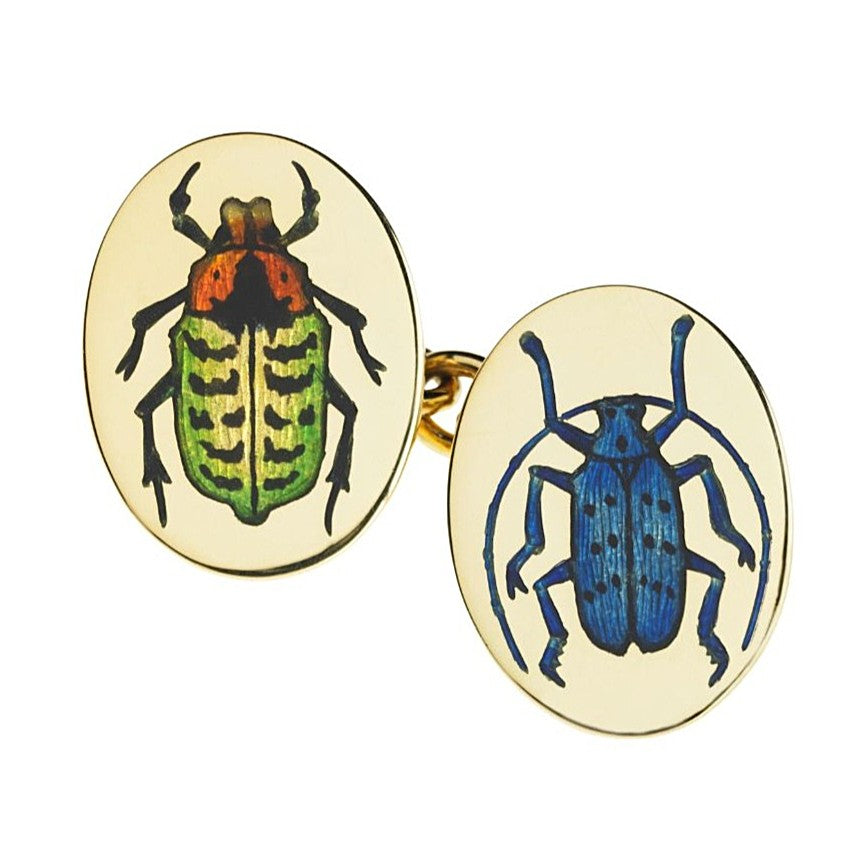 SCARAB 18ct YELLOW GOLD CUFFLINKS - main a