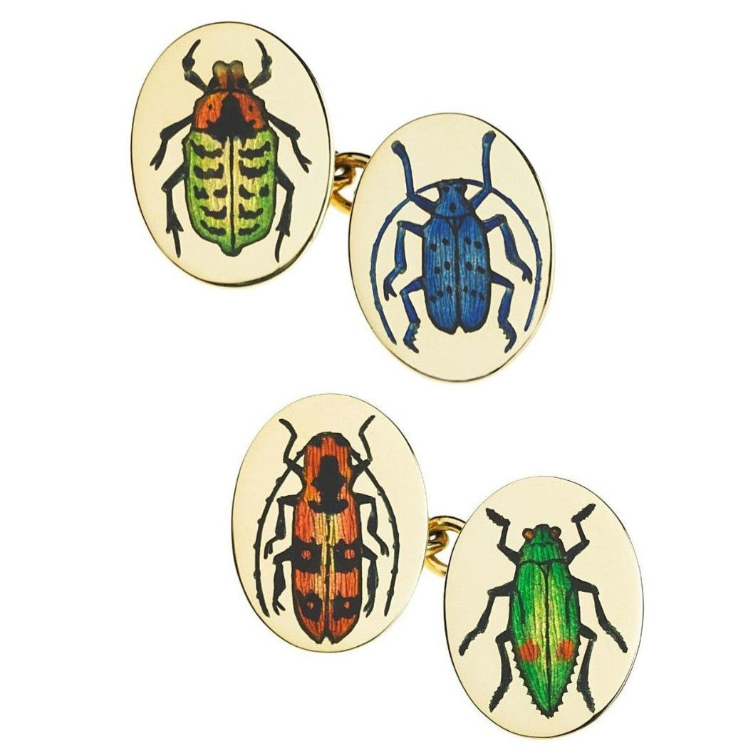 SCARAB 18ct YELLOW GOLD CUFFLINKS - main group