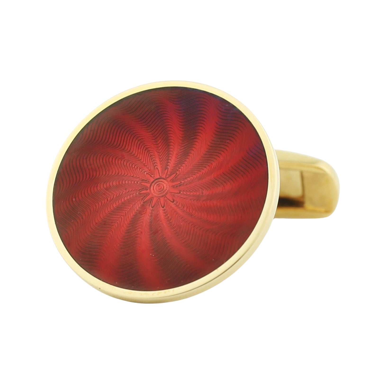 star swirl crimson red enamel 18ct yellow gold cufflinks - main
