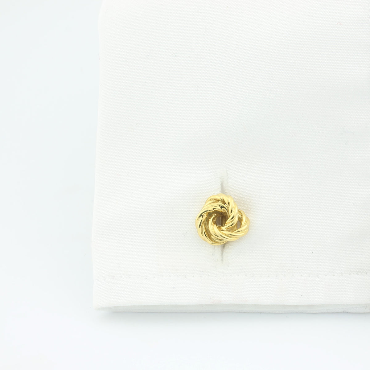 coiled knot 18ct yellow gold cufflinks - cuff