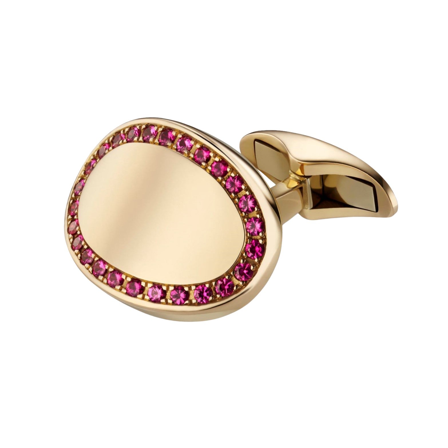 RUBY CURVED OVAL 18ct ROSE GOLD CUFFLINKS - main