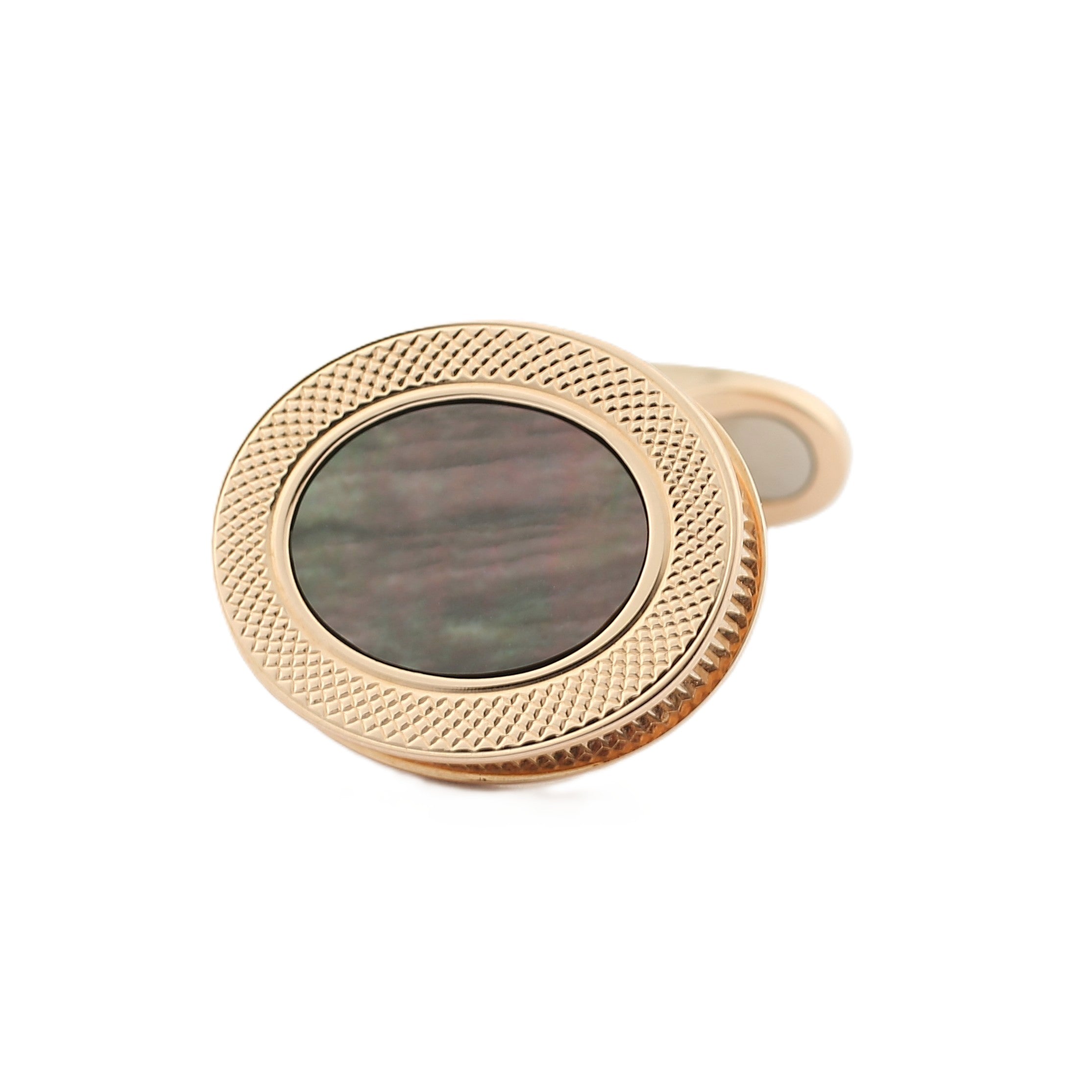 tahitian mother of pearl dress set 18ct rose gold - cufflink