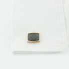 carbon weave oblong 18ct rose gold cufflinks - cuff