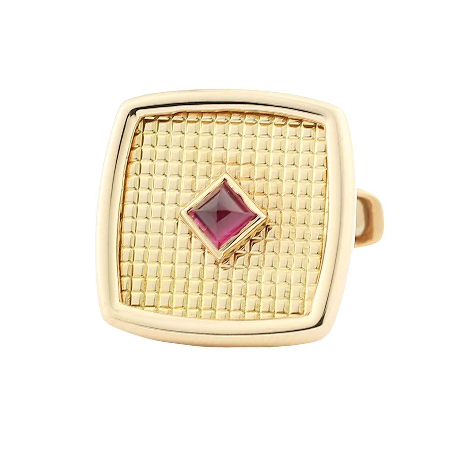 square cross hatch 18ct rose gold cufflinks - main