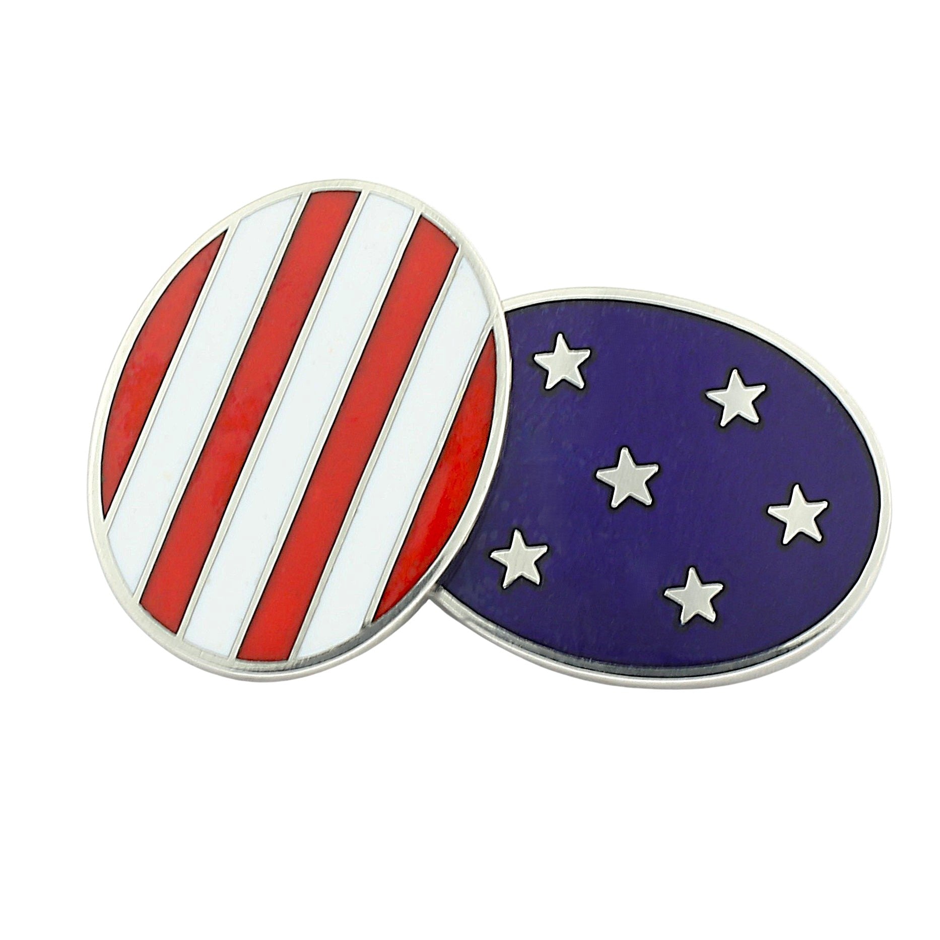 'STARS & STRIPES' 18ct white GOLD CUFFLINKS - main