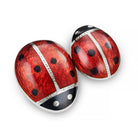 ladybird/bug hand enamelled 18ct white gold cufflinks - main