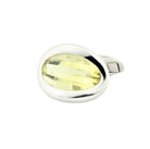 lemon quartz cufflinks in 18ct white gold - main