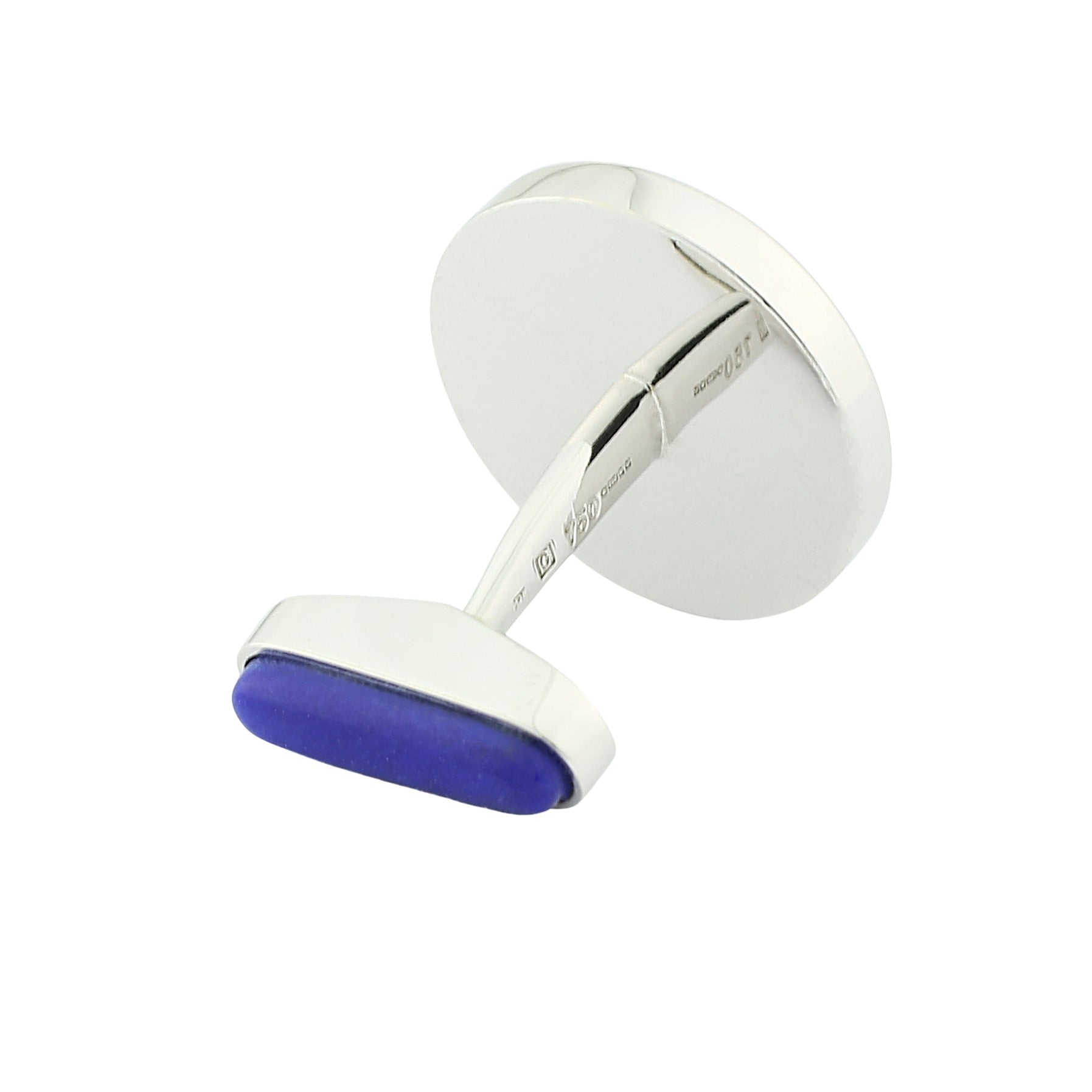 lapis lazuli and rock crystal 18ct white GOLD CUFFLINKS - rear