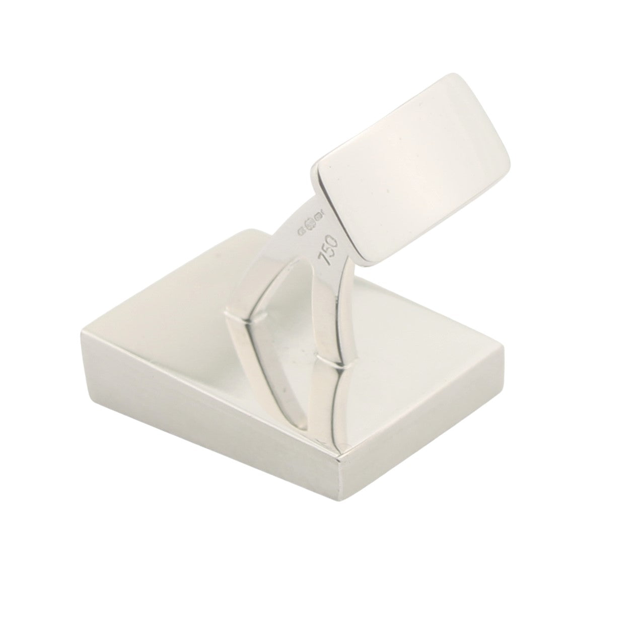 lapis lazuli WEDGE 18ct WHITE GOLD CUFFLINKS - rear