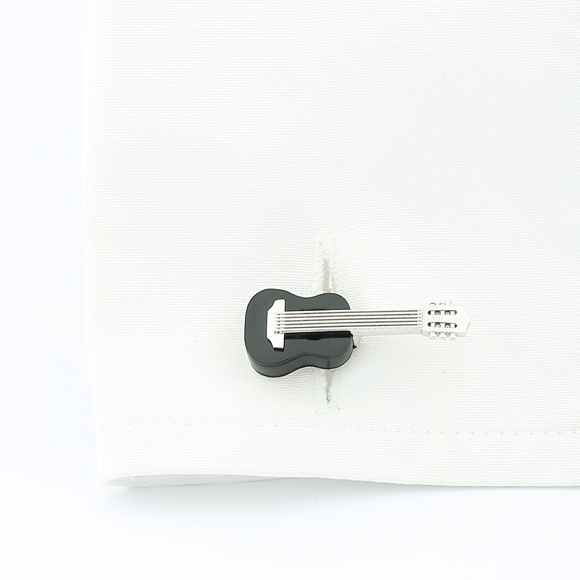 guitar onyx 18k white gold cufflinks - cuff