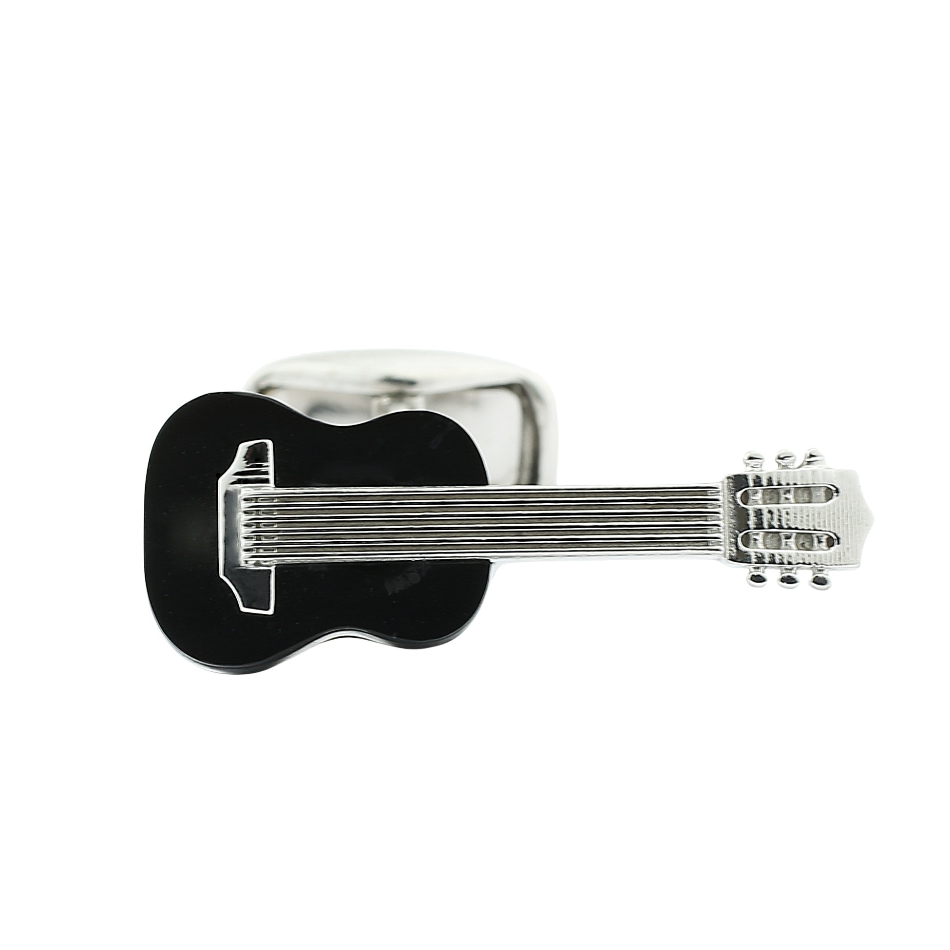 guitar onyx 18k white gold cufflinks - main