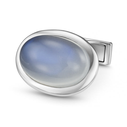 moonstone oval cabochons in 18ct white gold