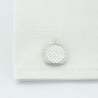 WHITE GOLD PIXEL 18ct WHITE GOLD CUFFLINKS - cuff