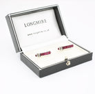 STIRRUP RUBY 18ct WHITE GOLD CUFFLINKS - boxed