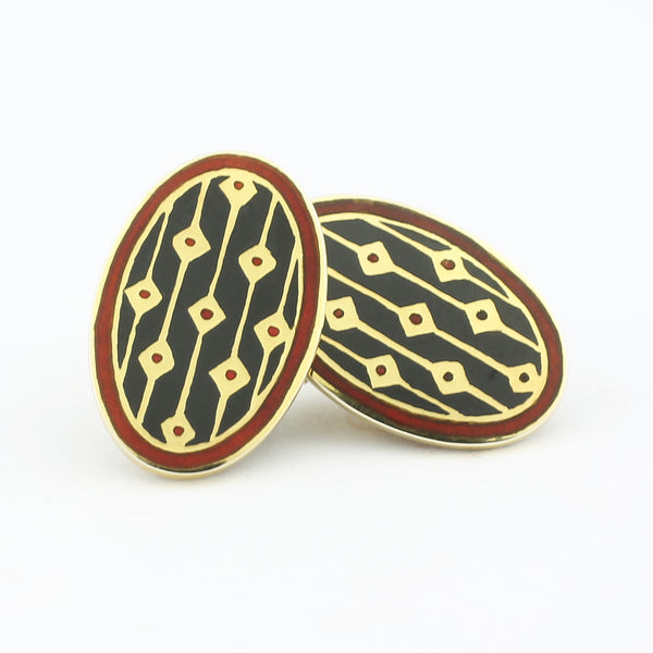 lines and squares 9ct yellow gold cufflinks