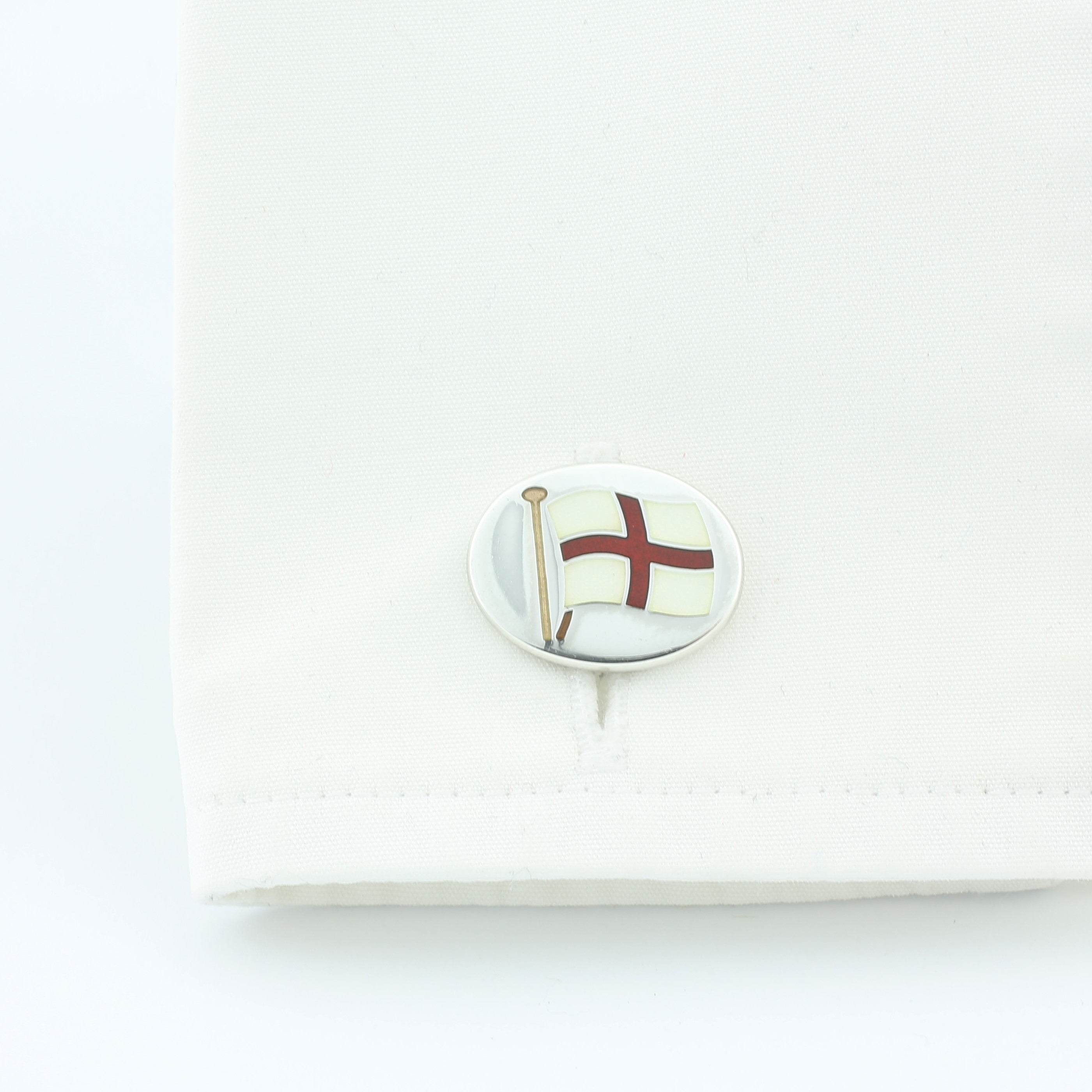 st george's flag red and white enamel - cuff