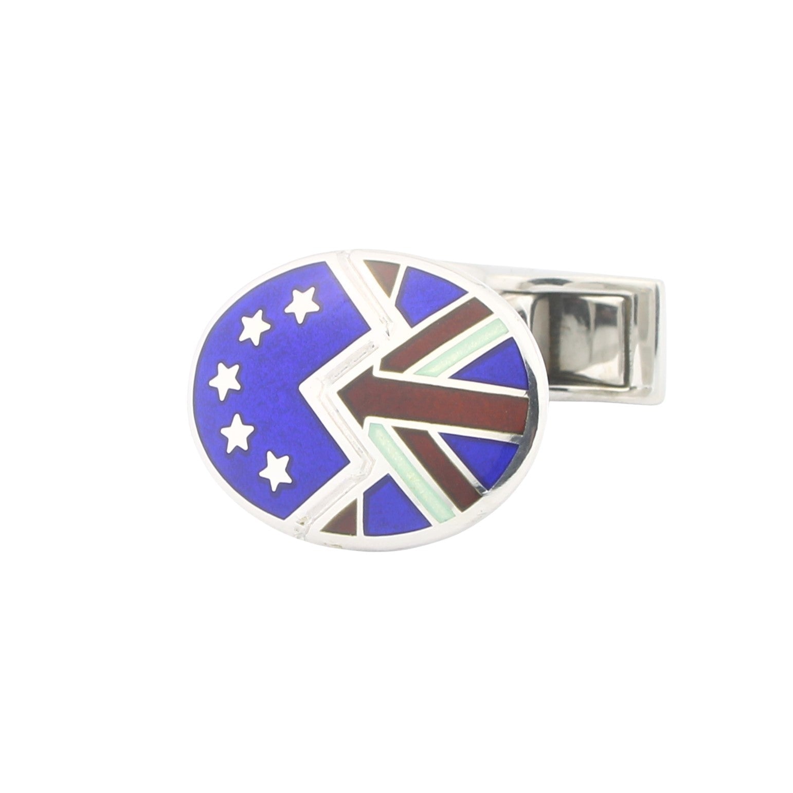 brexit enamel sterling silver t-bar cufflinks - main