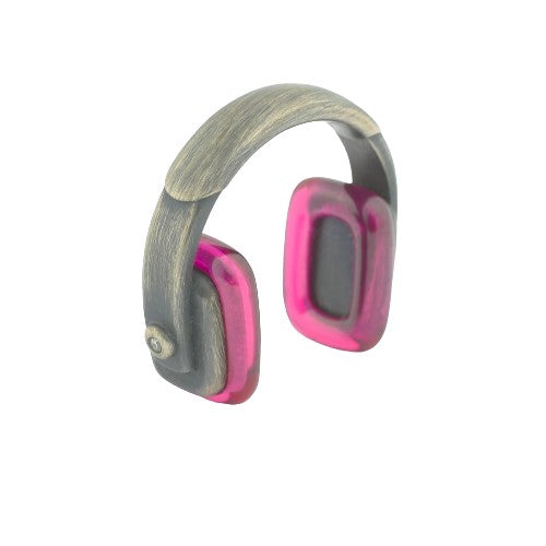 groovy headphones ruby and silver - main