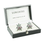 ladybird/bug pink sapphire sterling silver cufflinks - boxed