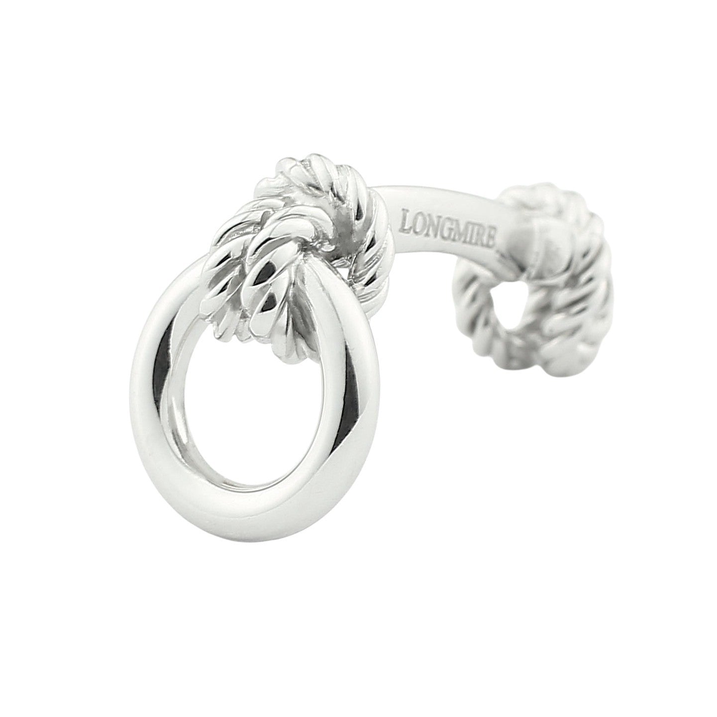 coiled knotted rope sterling silver cufflinks - main