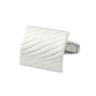 horizontal oblong curved cufflinks in silver - main