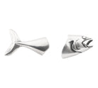 fish head & tail sterling silver cufflinks - main