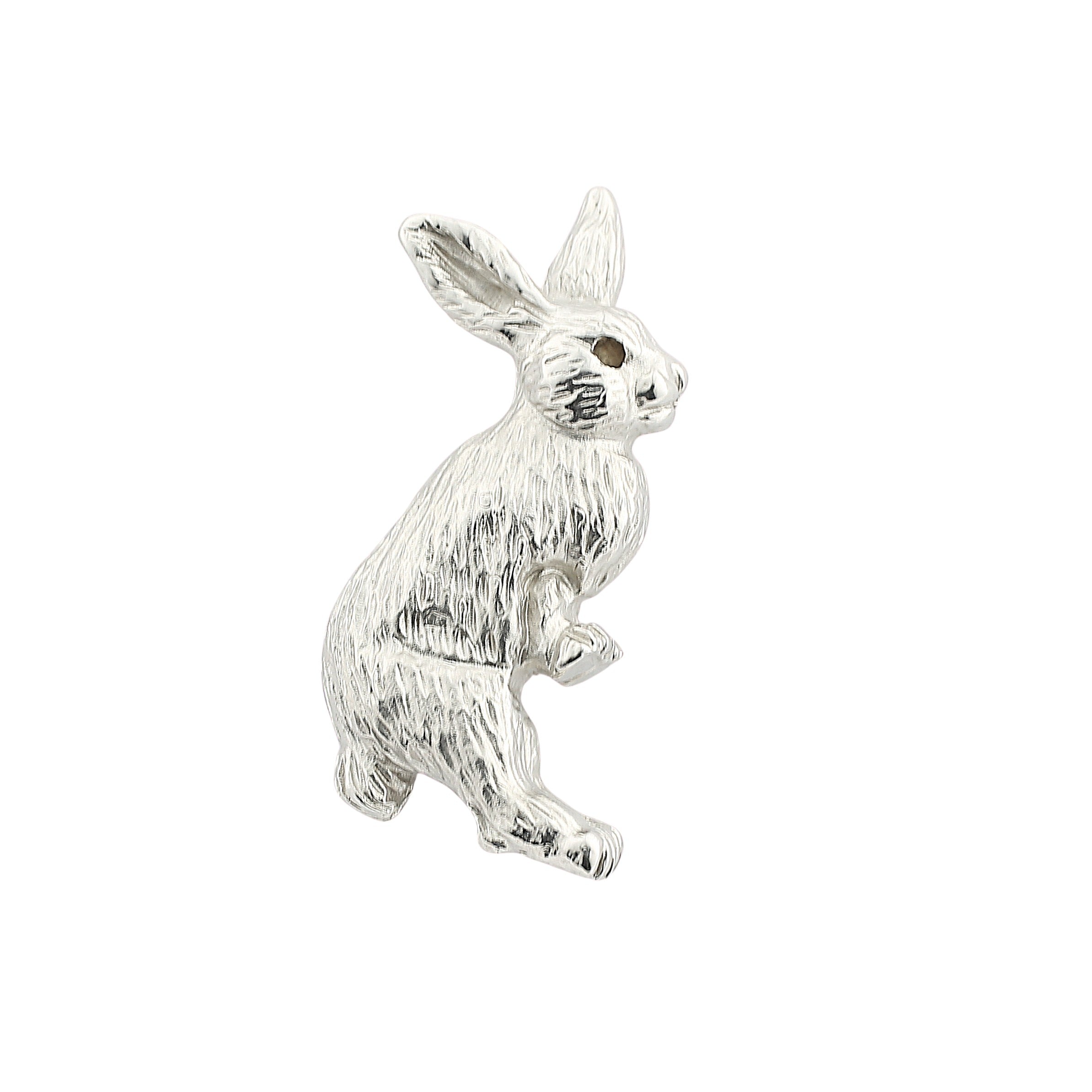 rabbit upstanding sterling silver cufflinks - main