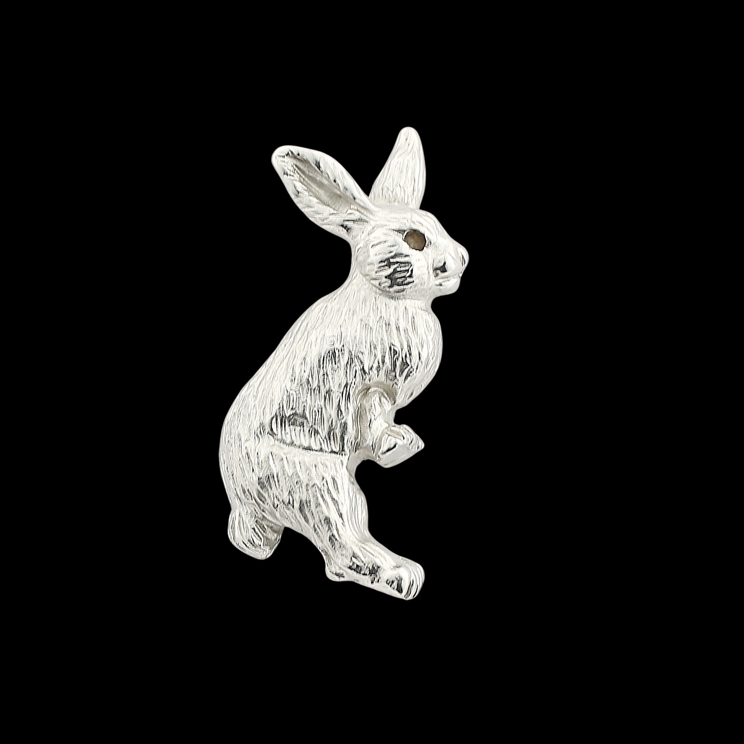 rabbit upstanding sterling silver cufflinks - main