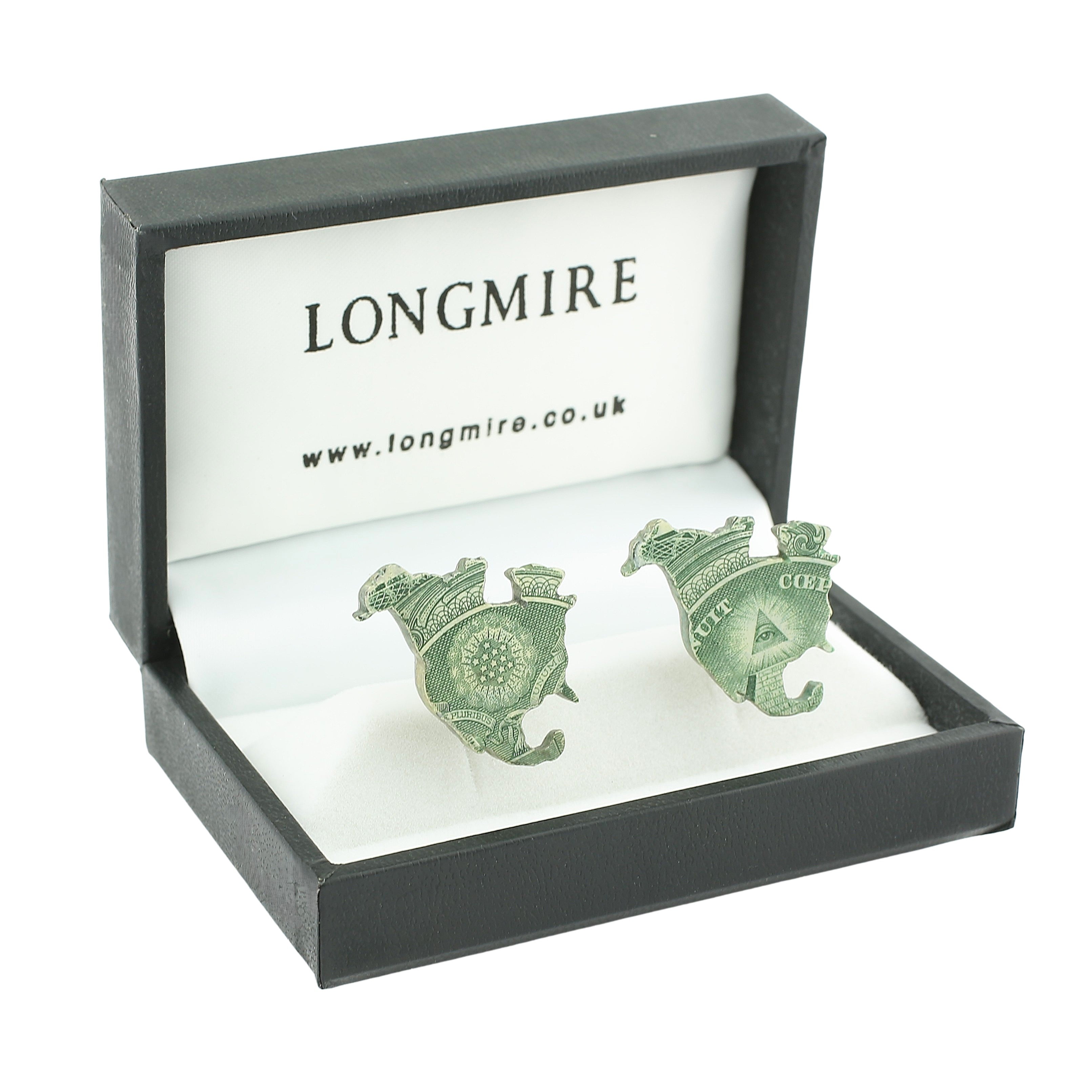 north america in $ bills sterling silver cufflinks - boxed