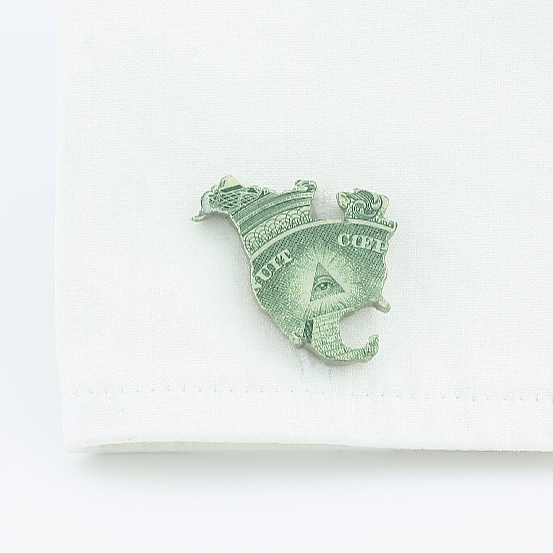 north america in $ bills sterling silver cufflinks - cuff