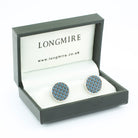 carbon fibre sterling silver cufflinks - boxed