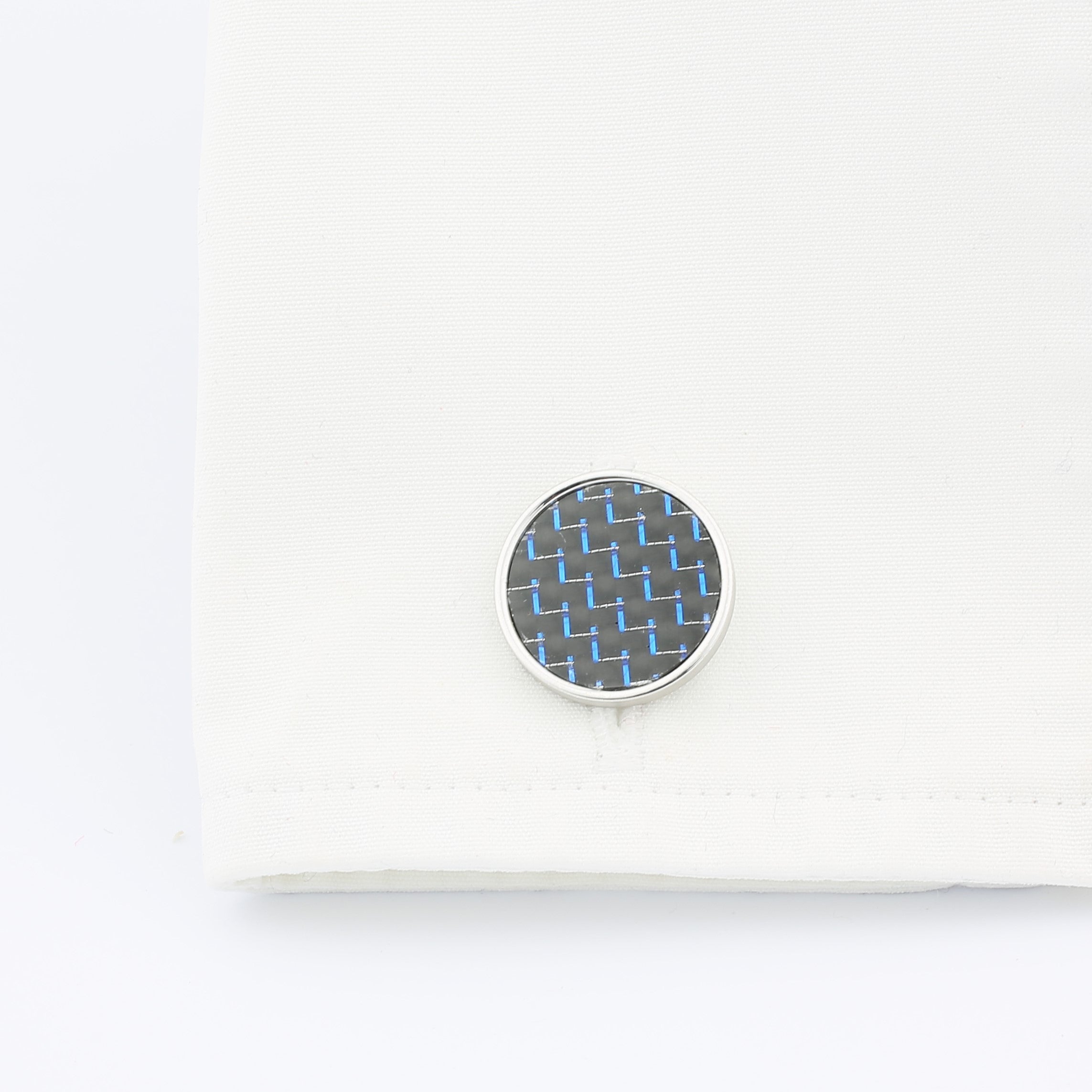 carbon fibre sterling silver cufflinks - cuff