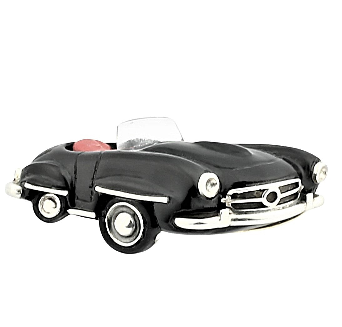 onyx and rock crystal sterling silver car cufflinks - main