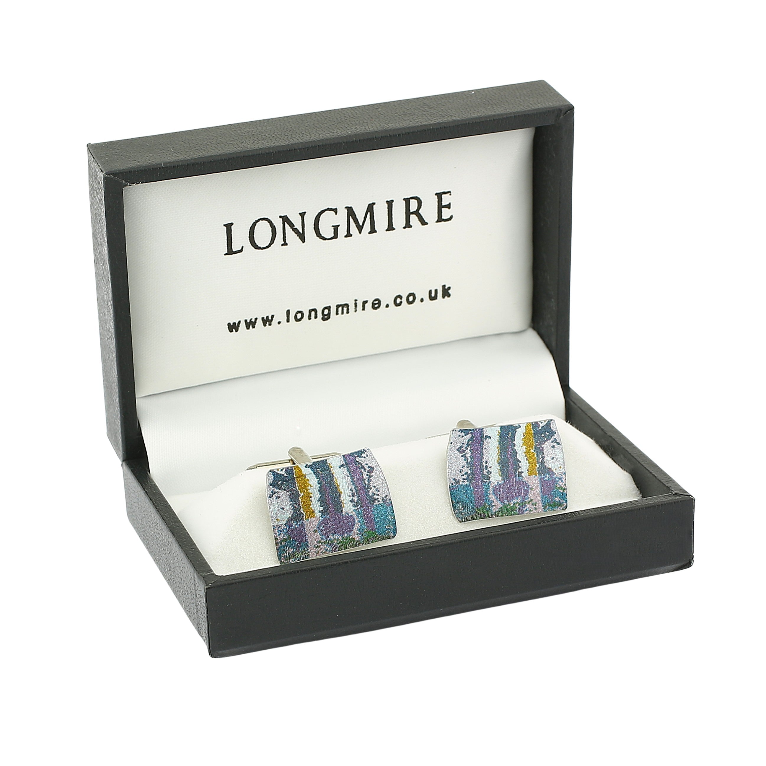 artistic anodised aluminium cufflinks - boxed