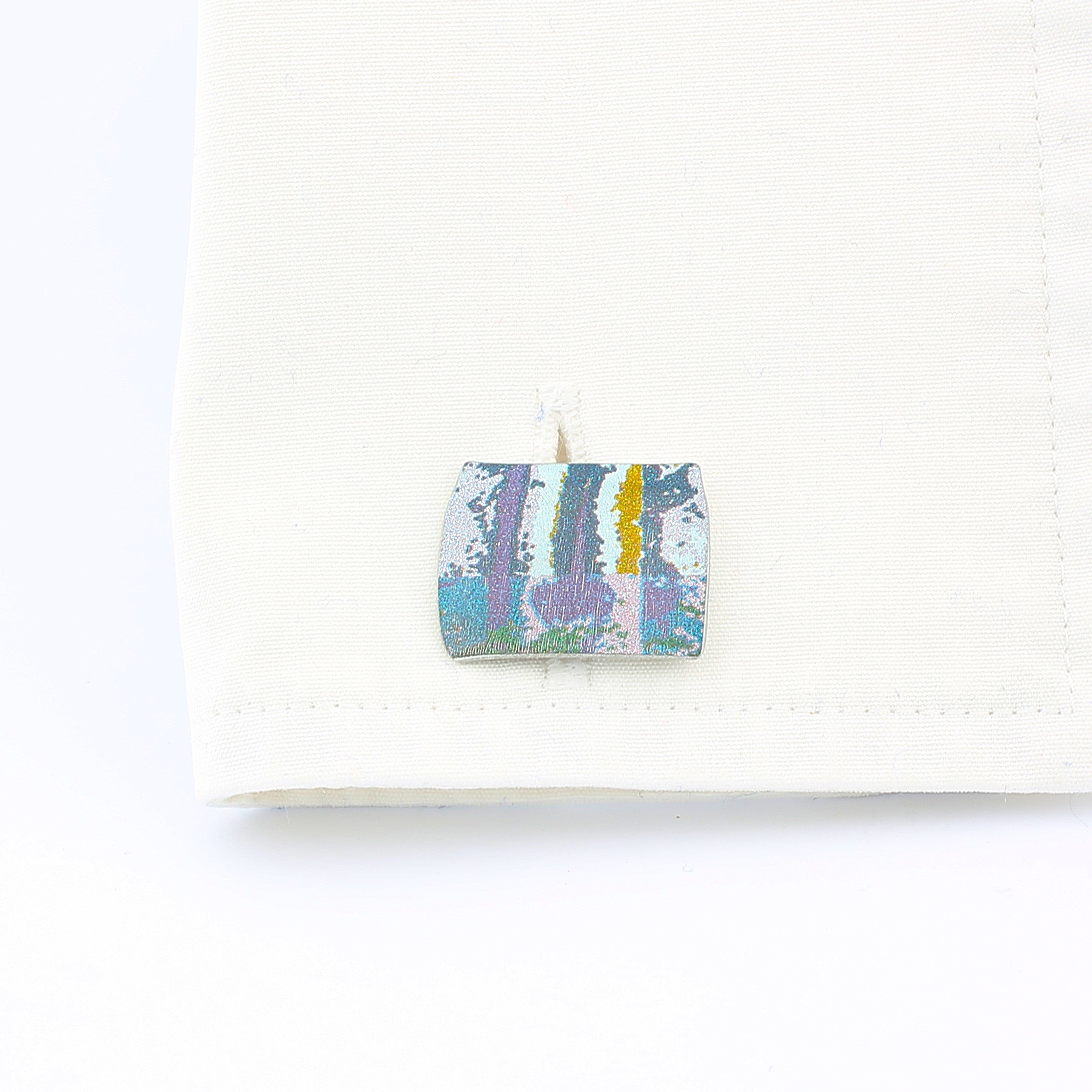 artistic anodised aluminium cufflinks - cuff