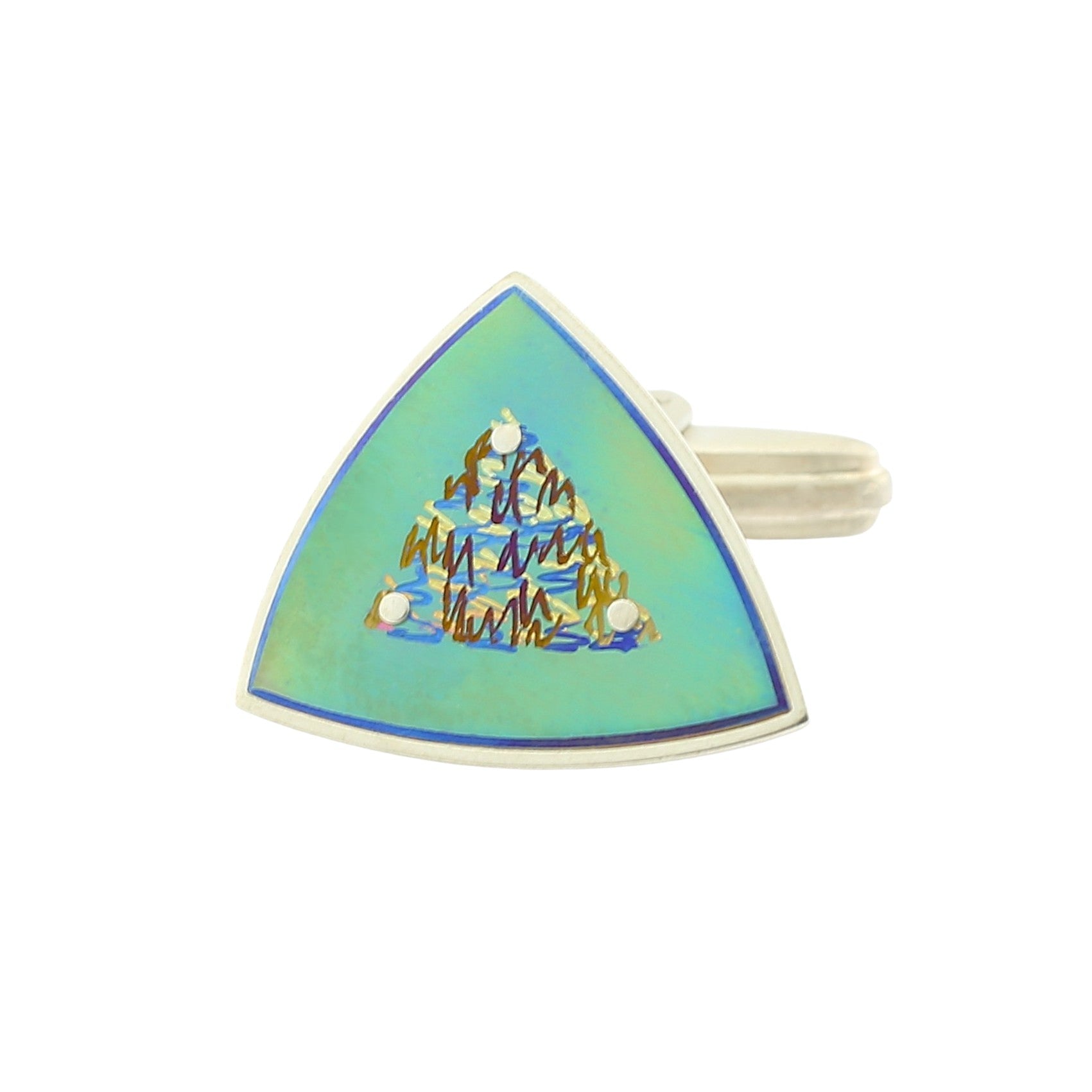 fir tree green titanium cufflinks - main