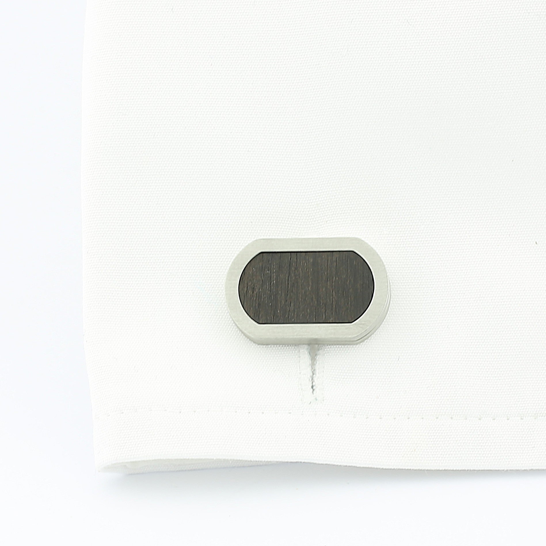 matt ebony oblong steel cufflinks - cuff