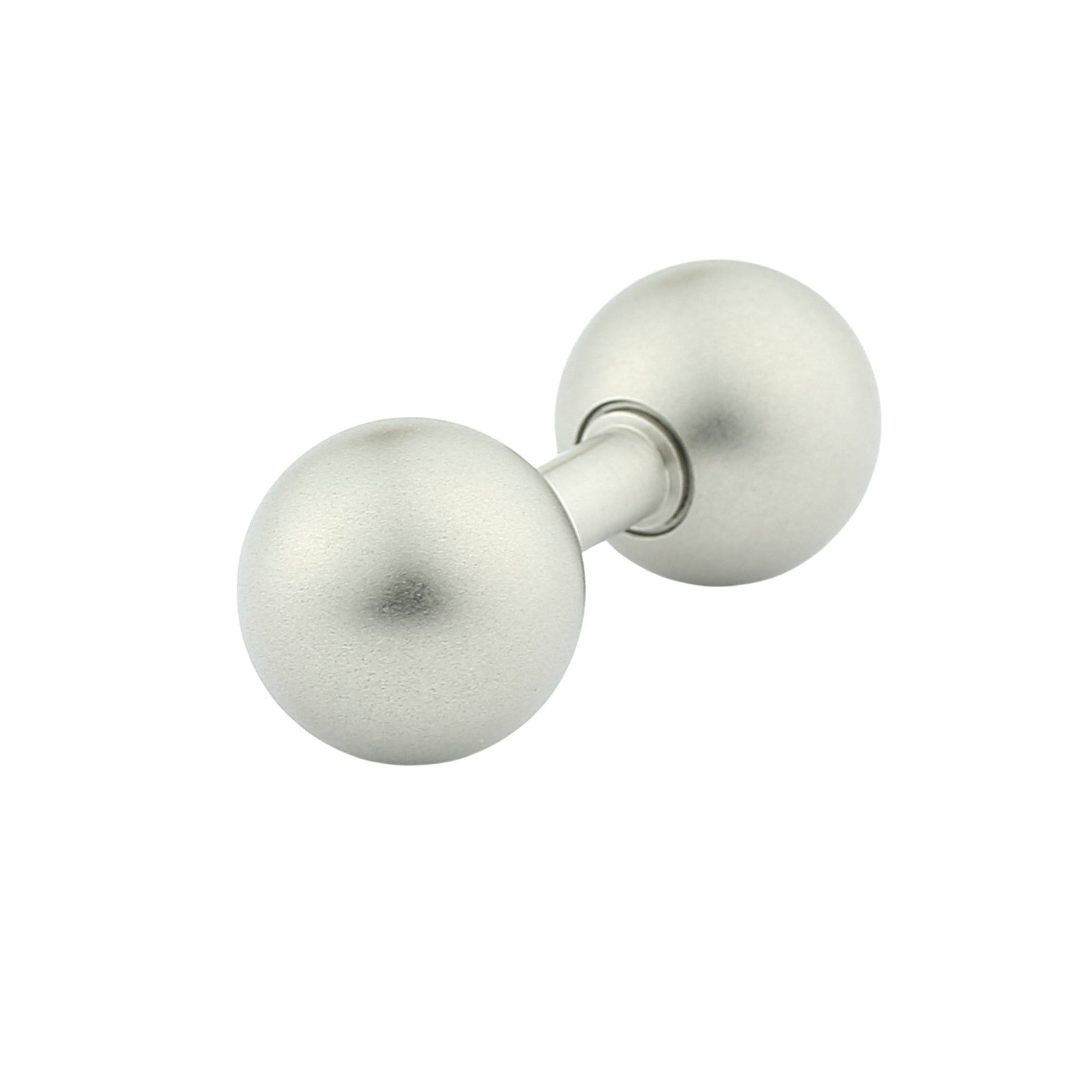 dumbbells solid brushed steel cufflinks - main