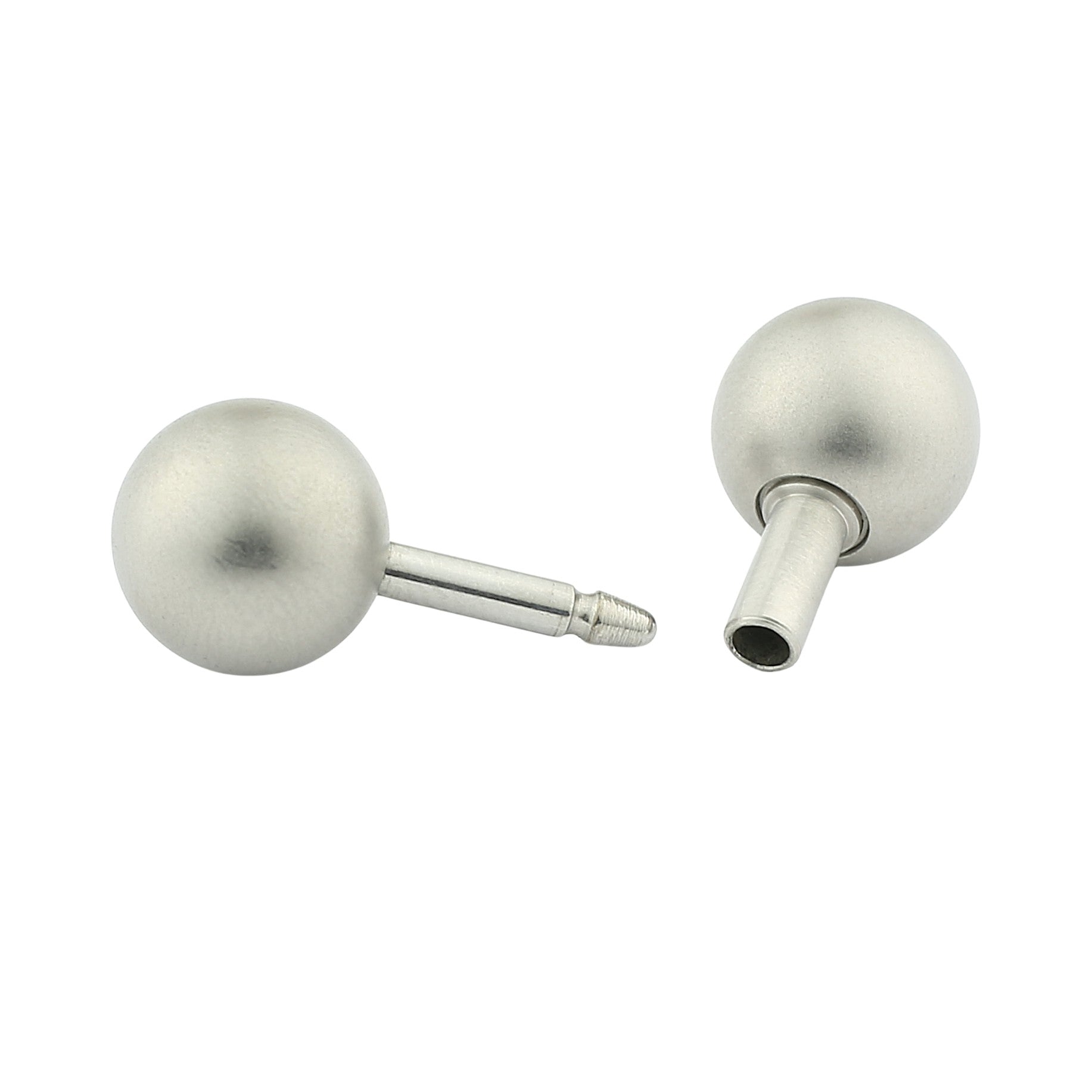dumbbells solid brushed steel cufflinks - single