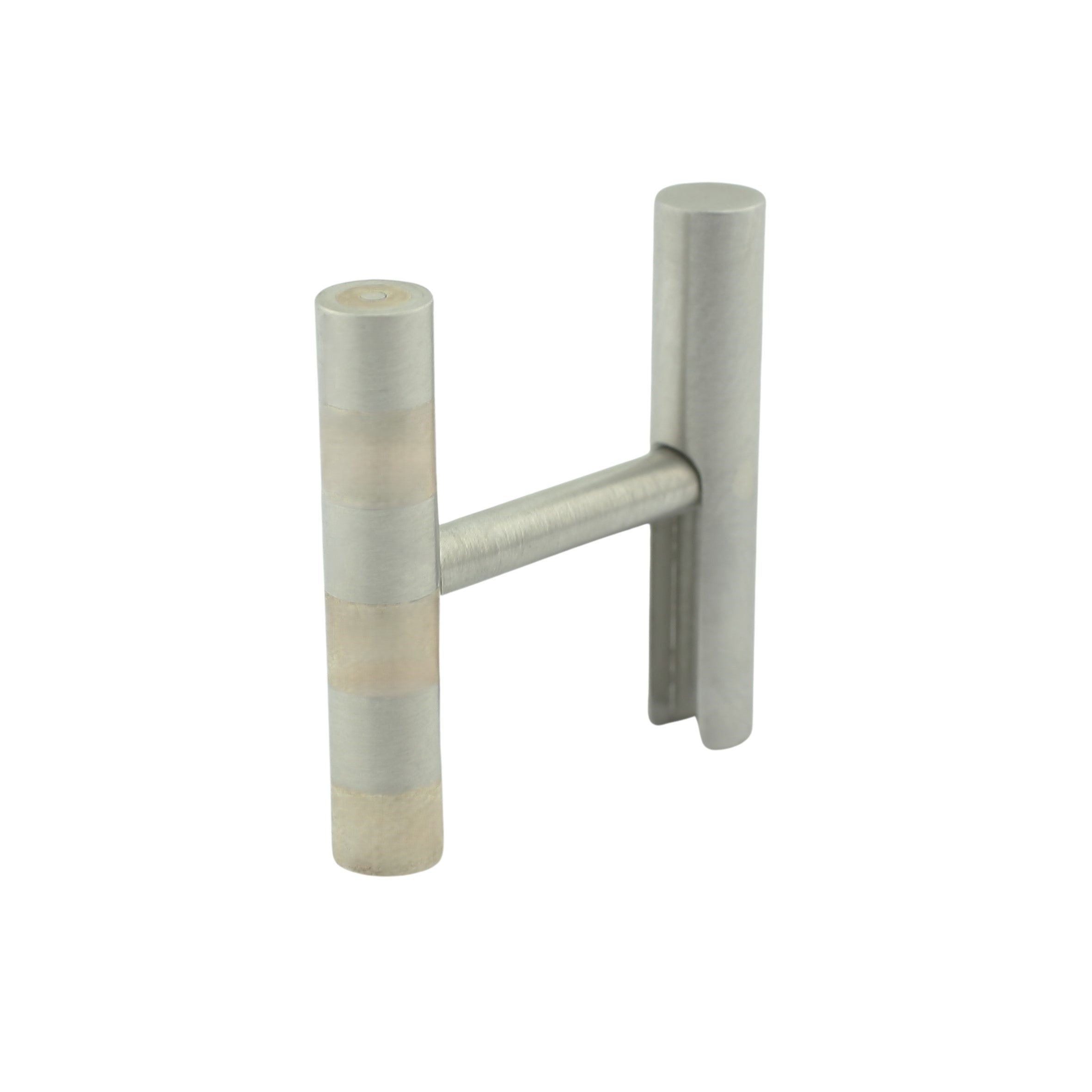 h-bar solid steel/silver cufflinks - main