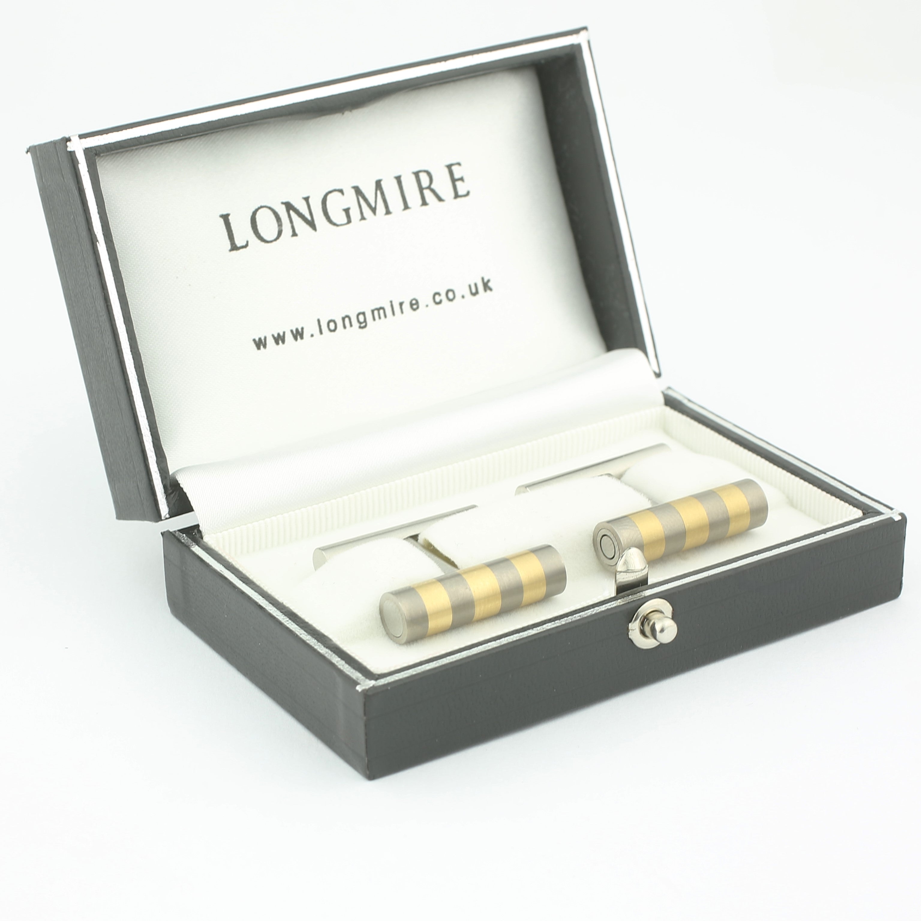 h-bar 18ct yellow gold/titanium cufflinks - boxed