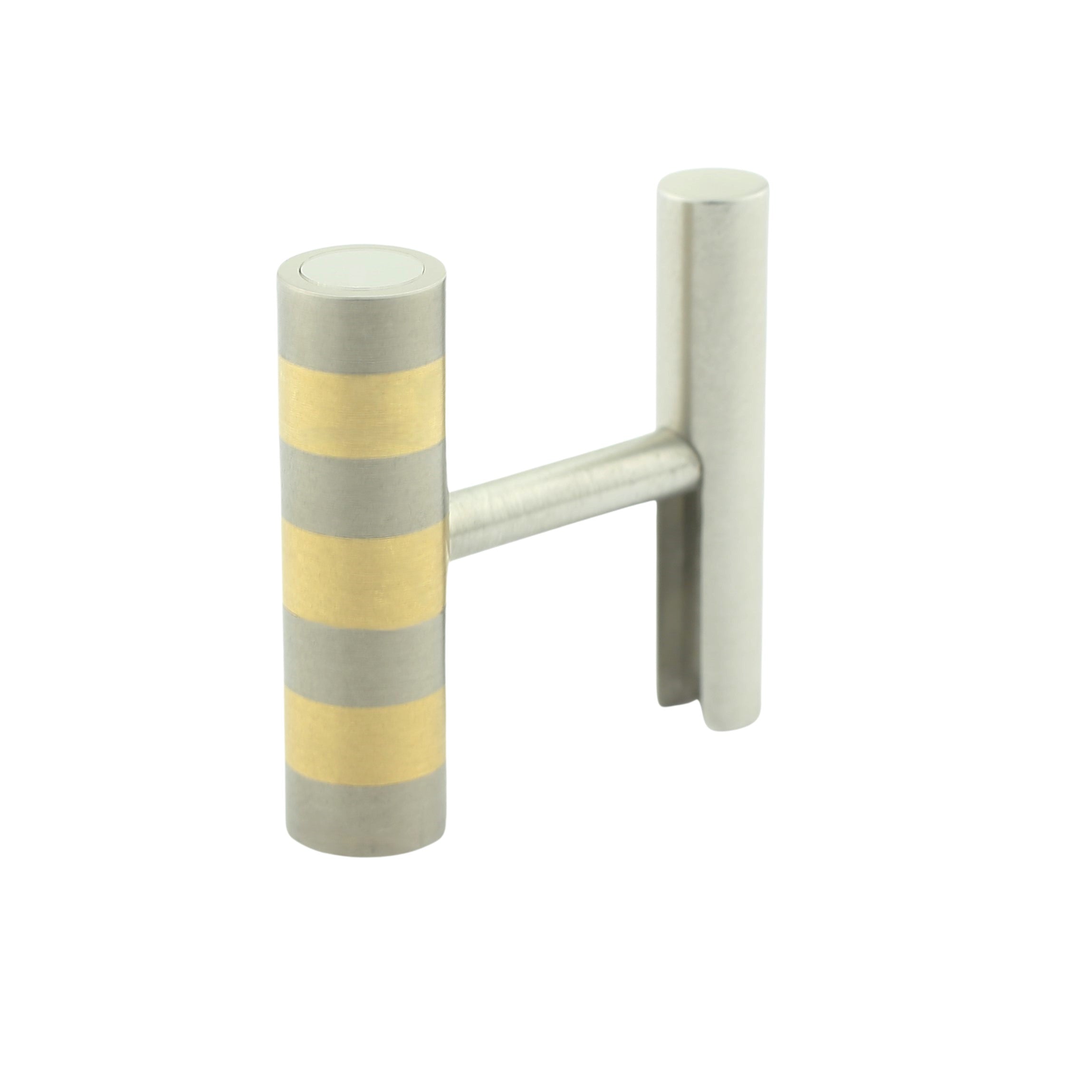 h-bar 18ct yellow gold/titanium cufflinks - main
