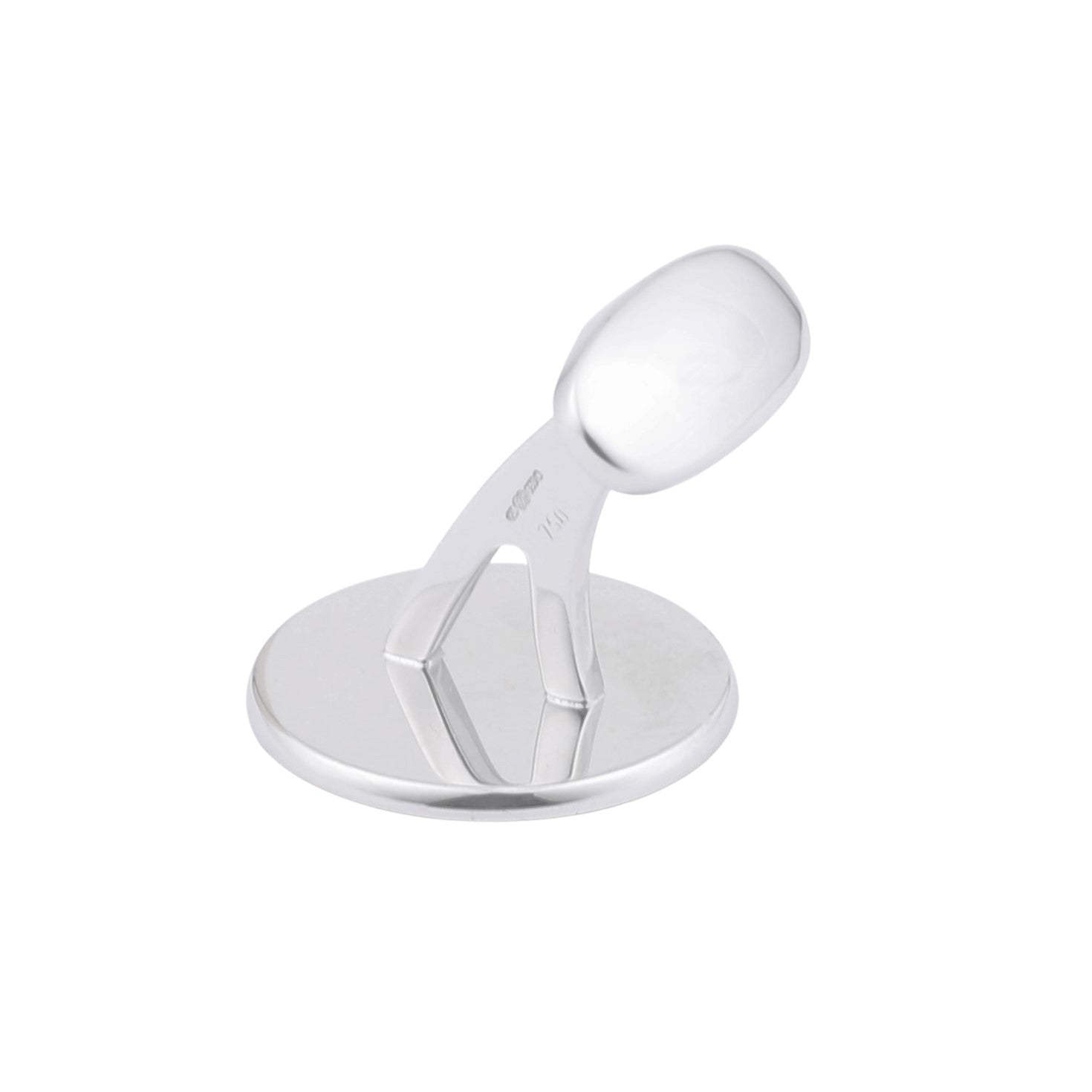 mother of pearl FLUTED 18ct WHITE GOLD CUFFLINKS - rear