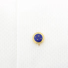 basket weave navy blue 18ct yellow gold shirt studs - cuff