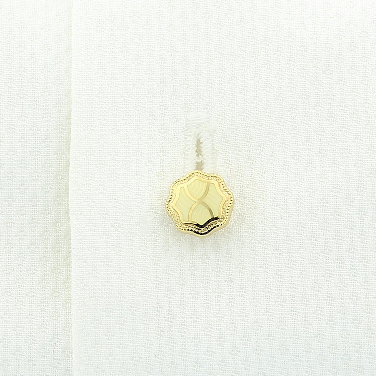 wavy cream 18ct yellow gold shirt studs- shirt